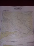 Plansa/harta geologica a republicii socialiste romania,BUCURESTI 1966,T.GRATUIT, 14k, Galben