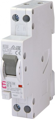 Siguranta automata rcbo KZS-1M 1p+N A B6/10mA 6kA eti foto