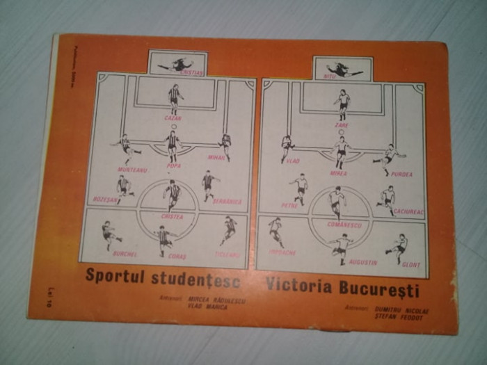 pliant/program CUPA ROMANIEI-OPTIMI 87,SPORTUL STUDENTESC-VICTORIA BUCURESTI