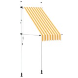 Cumpara ieftin Copertina retractabila manual, dungi portocaliu si alb, 100 cm