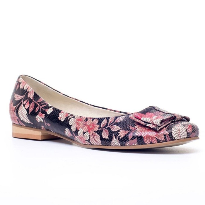 Balerini piele imprimata Roza cu Flori - sau Orice Culoare Balerini piele imprimata Roza cu Flori - sau Orice Culoare