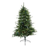 Brad de craciun artificial, becuri led in ramuri, inaltime 180 cm, suport metalic inclus, 1246 ramuri, verde, Oem