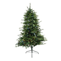 Brad de craciun artificial, becuri led in ramuri, inaltime 180 cm, suport metalic inclus, 1246 ramuri, verde