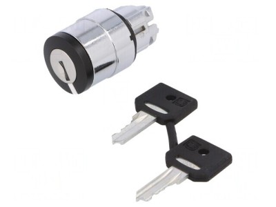 Comutator Rotativ cu Cheie 22mm 3 Poziții Negru ZB4BG03 foto