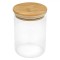 Borcan Depozitare Sticlă, 500ml, Capac Bambus, Transparent