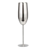 Pahar, pentru sampanie, din Otel inoxidabil, Silver, argintiu, 25.5 x 6.5 x 5 cm, ergonomic si usor de manevrat, 280 ml, Oem