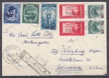 ROMANIA 1952 LP 293 LP 298 LP 317 CARAGIALE CONSTITUTIA STEMA R.P.R. SUPRATIPAR/PLIC CIRCULAT ROMANIA GERMANIA 1952 RECOMANDAT