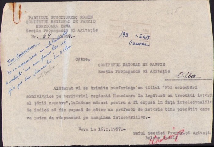 A788 Conferință arheologie Deva, 1957