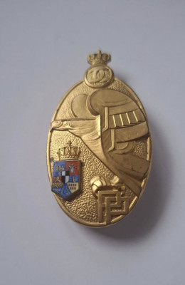 Insigna Pregătire Premilitara cls I aurita, stema emailata, varianta inseriata ! foto