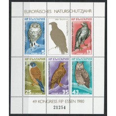 Bulgaria 1980 Mi 2916/20 bl 105 MNH - Anul European Al Conservarii Naturii 27-3