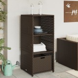 Cumpara ieftin Dulap depozitare de grădină, maro, 50x55x115 cm, poliratan