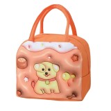 Geant&Auml; frigorific&Auml;, flippy, cu desene animate 3d, portabil&Auml; pentru copii, de pr&Atilde;&cent;nz, din p&Atilde;&cent;nz&Auml; oxford, 23x13x19 cm, model catelus, maro