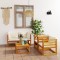 Gossi set mobilier gradina cu perne, crem, 6 piese, lemn masiv acacia