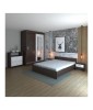 Dormitor Complet Ines Wenge: Pat 200x160, Sifonier 150cm, Noptiere, Comoda - Livrare Gratuita