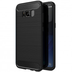Husa Samsung Galaxy S8 Plus, Carbon PROTECTS, Black foto