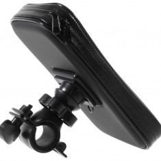 Suport telefon rotativ pentru bicicleta, marime XL, negru pentru dispozitive de 5,5" - 6,5"