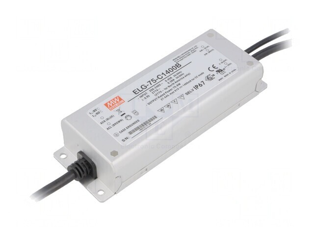 Alimentator LED 75W 27-54V 1400mA 180-295VAC ELG-75-C1400B