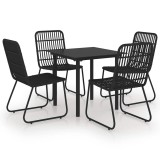 Cumpara ieftin Set mobilier de exterior, 5 piese, poliratan si sticla