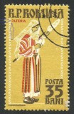 Cumpara ieftin EROARE ROMANIA COSTUME POPULARE 1958 CTO - LITERA ,, O &#039;&#039; CA UN ,,C&#039;&#039; INTORS