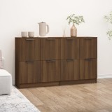 vidaXL Servante, 2 piese, stejar maro, 60x30x70 cm, lemn prelucrat