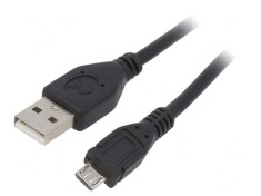 Cablu USB 2.0 A la Micro B 3m Negru Aurit