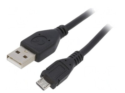 Cablu USB 2.0 A la Micro B 3m Negru Aurit foto