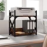 Cumpara ieftin Suport imprimantă 2 niveluri stejar fumuriu 40x20x40 cm lemn