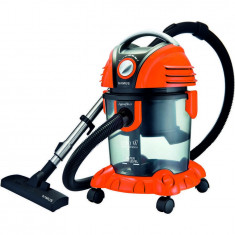 Aspirator cu filtrare prin apă Samus Aquafilter Orange, 1550 W, Umed/uscat, 15 L, Funcție suflare aer, Perie pentru aspirare lichide, Filtru HEPA, Por