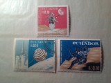 3 Timbre Ecuador 1966 - Cosmos , 3 val , val. 0,15 este stampilata