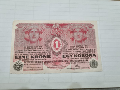 bancnota austria 1 kr 1916 foto