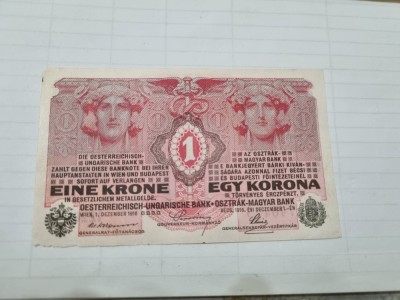 bancnota austria 1 kr 1916 foto