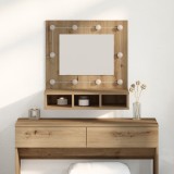 VidaXL Unitate de toaletă cu oglindă Stejar de artizan MDF, Sticlă