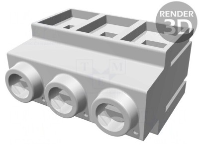 Regletă Conexiuni PCB Unghi 90&amp;deg; 3 Piste 10,16mm foto