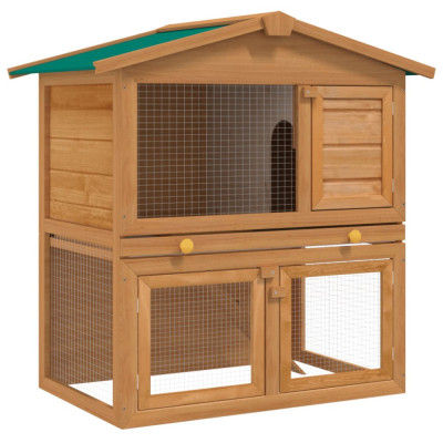 vidaXL Cușcă de exterior iepuri cușcă adăpost animale mici 3 uși lemn foto