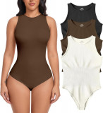 AR Femei Bodysuits 3 bucată Tank Topuri cu nervuri fără m&acirc;neci Sexy One Piece Ha, Oem