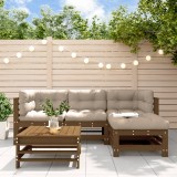 VidaXL Set mobilier grădină cu perne, 5 piese, maro miere, lemn masiv 3185804