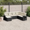 VidaXL Set canapele de grădină cu perne, 7 piese, negru, poliratan