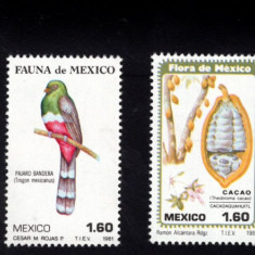 Mexic, flora, fauna, pasari, fructe, 1981, MNH