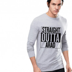 Bluza barbati gri cu text negru - Straight Outta Arad - 2XL