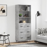 Cumpara ieftin Dulap &icirc;nalt, gri beton, 69,5x34x180, lemn compozit