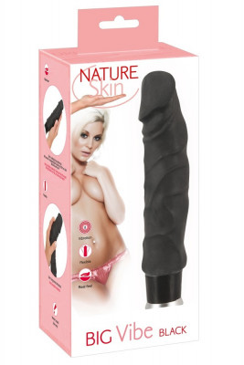 Vibrator, Nature Skin, Big, Negru, 8 Moduri Vibratii, 23 cm x 4,5 cm foto