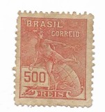 Brazilia - Economie &amp; cultura, 1920 - 500 R, neobliterat