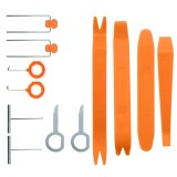 Set 12 piese pentru demontare tapiterie sau elemente auto de interior, Techstar&reg; D0087, plastic, portocaliu
