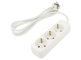 Prelungitor LANBERG 3x1mm&sup2; Schuko 3 Prize Guma Alb 1,5m PS0-03F-0150-W