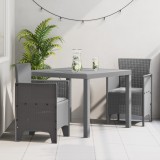 VidaXL Set de Masă pentru Grădină 3 pcs Gri deschis 100 x 100 x 73 cm