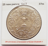 1842 Marea Britanie UK Anglia 25 new pence 1977 Silver Jubilee km 920, Europa