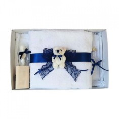 Trusou botez dantela bleumarin si ursulet Denikos&reg; 436