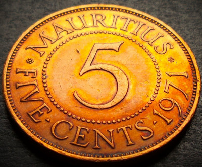 Moneda exotica 5 CENTI - MAURITIUS, anul 1971 * cod 4195 = dominatie britanica! foto