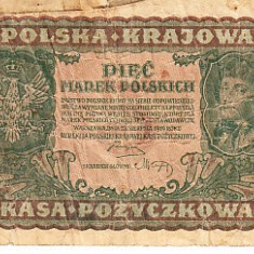 M1 - Bancnota foarte veche - Polonia - 5 marek - 1919