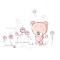 Sticker decorativ, Ursulet, Love you every day, 100 cm, 713STK